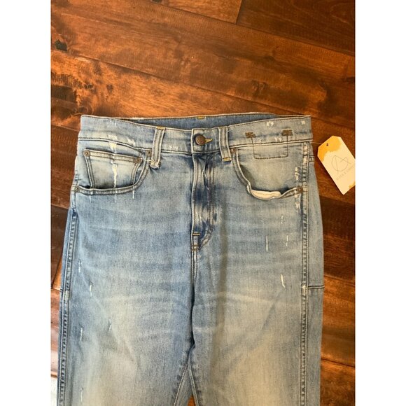 R13 Blue Light Wash Distressed Deacon Slate Denim Jeans, Size 29 - Picture 2 of 10